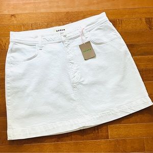 NEW! BODEN white denim jean skirt